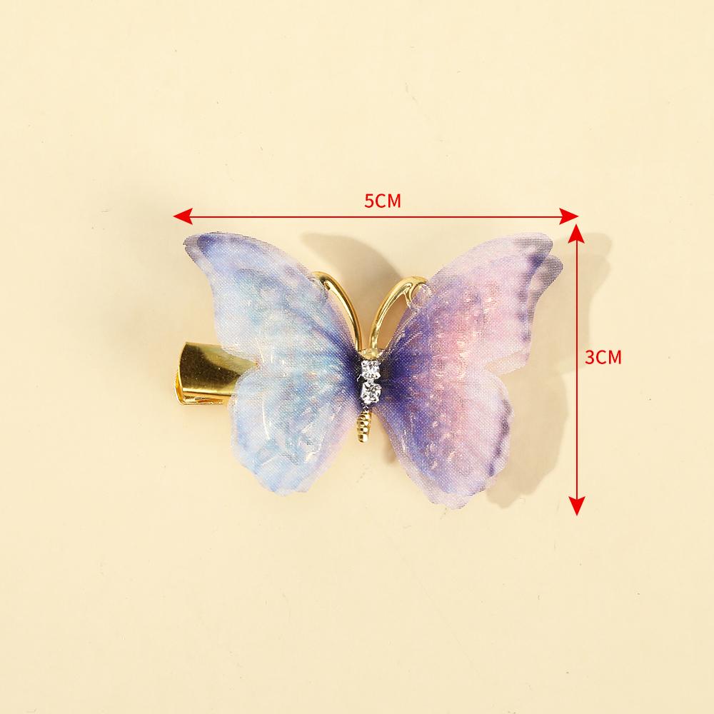 Molans 6Pcs/Set Butterfly Hairpin Hair Clips Rainbow Hairpin Duckbill Clip Hairgrip for Women Hair Accessories Headpieces