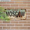 2D Flat 1pc Vintage Metal Aluminum Sign Decoration | Moscow Heart of Russia, 12'' × 6'' Retro Sign, Outdoor Plaque & Wall Art for Living Room, Travel