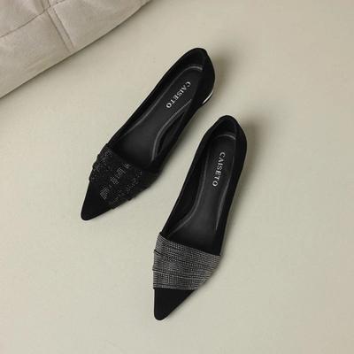 Nieuwe Niche, Modieuze en Elegante Strass Schoenen met Lage Instap, Ronde Neus en Platte Zool voor Dames