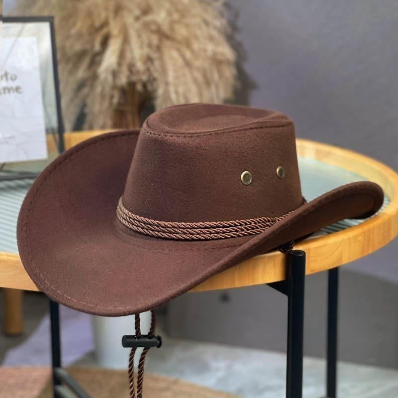 Artificial Suede Western Cowboy Hats For Men Gentleman Cowgirl Jazz Hat Curved Brim Party Travel Hat Panama formal hat