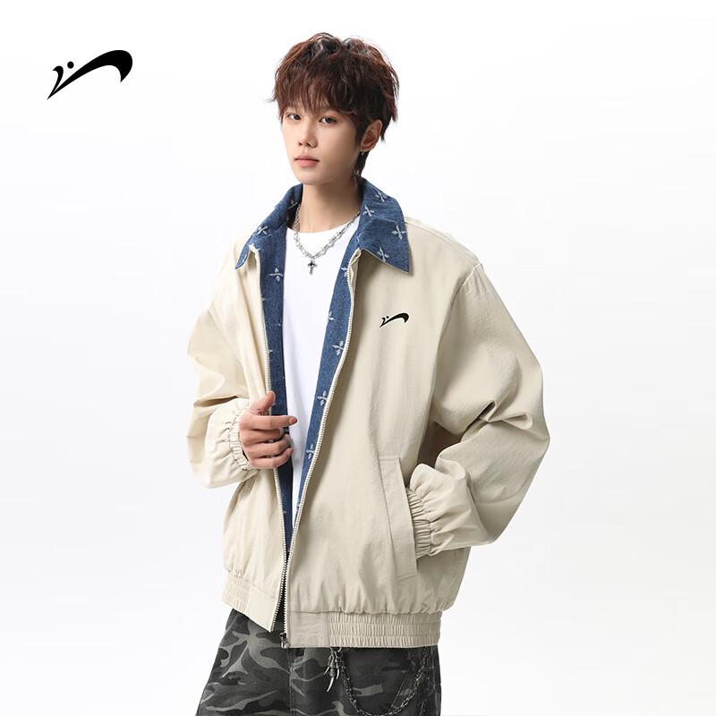 Мужская повседневная куртка-бомбер Guirenniao в американском ретро стиле с цветовыми блоками XL