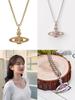 Elegant And Luxurious Saturn Necklace For Women Geometric Design With Sparkling Inlaid Diamonds