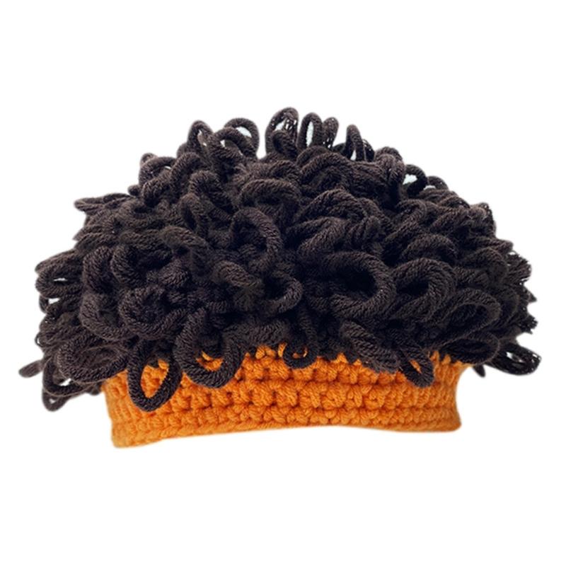 Childrens Curly Hair Hat Stretchy Cotton Mix Unisex Winter Hat For Halloween And Outdoor Play