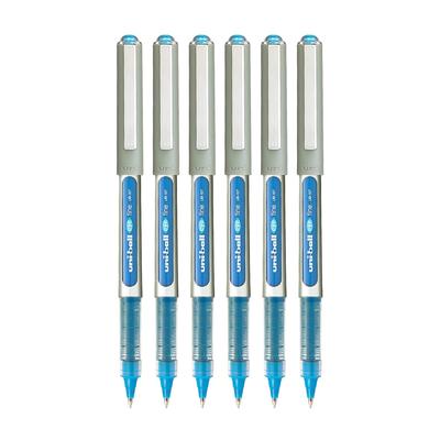 Uni-Ball Eye UB157 0.7 Mm Roller Ball Pens Light Blue Ink Smooth Writing Pack of 1 X 6pens