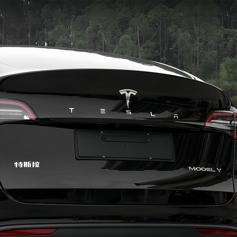 ZTFT9 3D Car Chrome Emblem Sticker Auto Trunk Decoration Badge Label For Tesla Model 3 Model Y Model S Model X Cybertruck SpaceX Coil