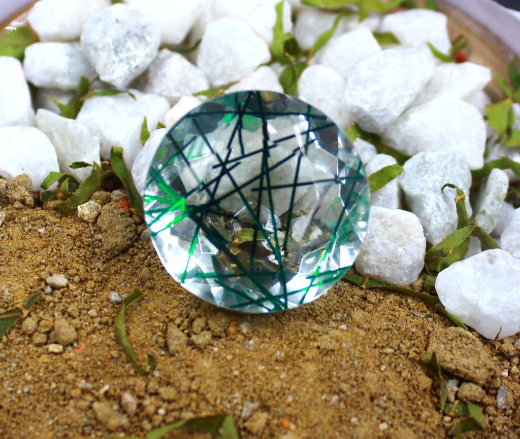 40-50 Carat Christmas Day Offer Round Shape Green Quartz Lab Created Brazil Certified Gemstone SN380