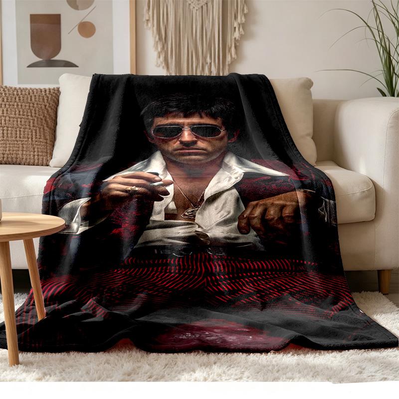Scarface Soft and comfortable flannel Suitable for sofas living rooms outdoor camping travel and also makes a great anniversary gif