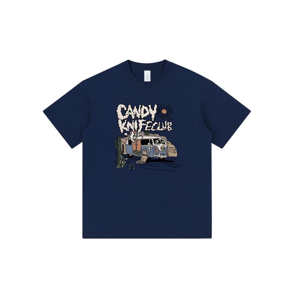 Unisex Retro Fun Print Loose Cotton T-Shirt - Trendy Chic Casual Half Sleeve