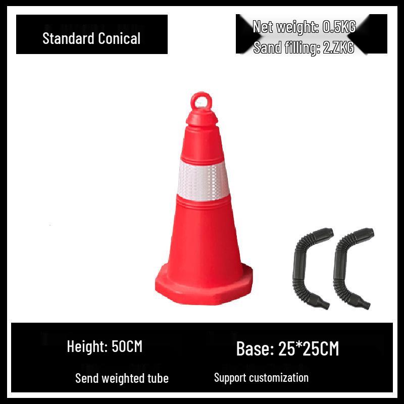 Reflective Traffic Cone: No Parking Sign with Anti-Collision Barrier and Ice Cream Bucket Design