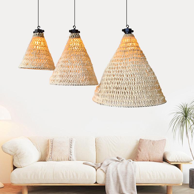 

1PC Decorative Lampshade Pendant Bohemian Style Linen Rope Home Decor Hanging Decorative Lampshade Homestay 3 Sizes 15cm