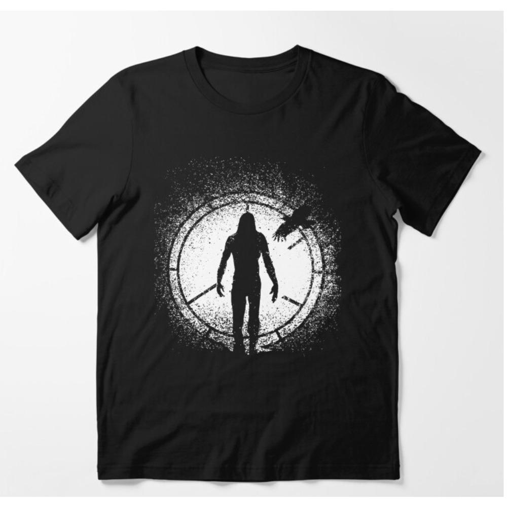 Dark Silhouette Crow T-Shirt Men Grunge Gothic Horror Graphic Short Sleeve Oversized Streetwea
