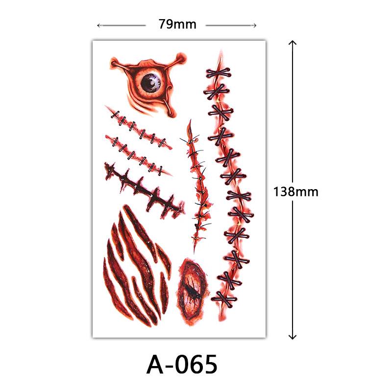 Halloween Tattoo Sticker, Skull Reaper Sickle, Black Bat Tombstone Pumpkin Tattoo