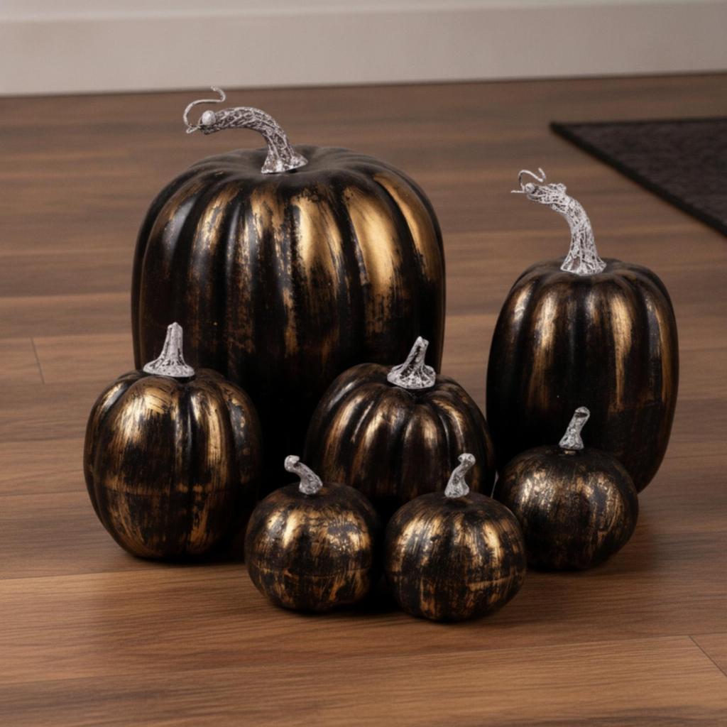 8 Pieces Assorted Artificial Pumpkins Decorative with Faux