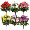 8 Bundles Artificial Impatiens Flowers for Outdoors UV Resistant Faux Impatiens Bushes Fake Silk Shrubs with Stake for Outside Front Porch Garden