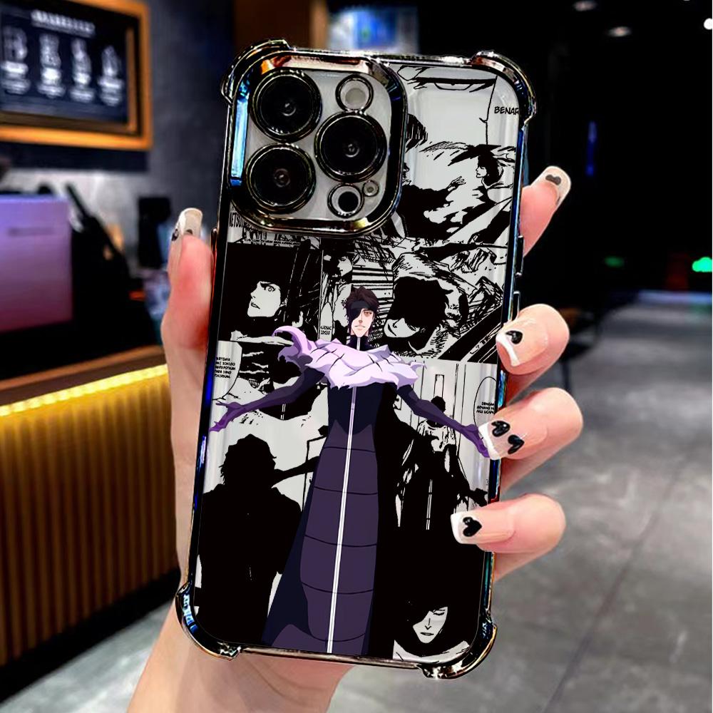 Luxury Anime Cool BLEACHS Plating Phone Case For Xiaomi Redmi A3 14C 13C 12C K50 A1 Note 14 13 12 11 10 Pro Plus 4G 5G Anti Fall