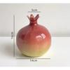 Handmade Ceramic Red Pomegranate Vase Flower Arranger Pomegranate Fruit Ornament Set Chinese Home Decor