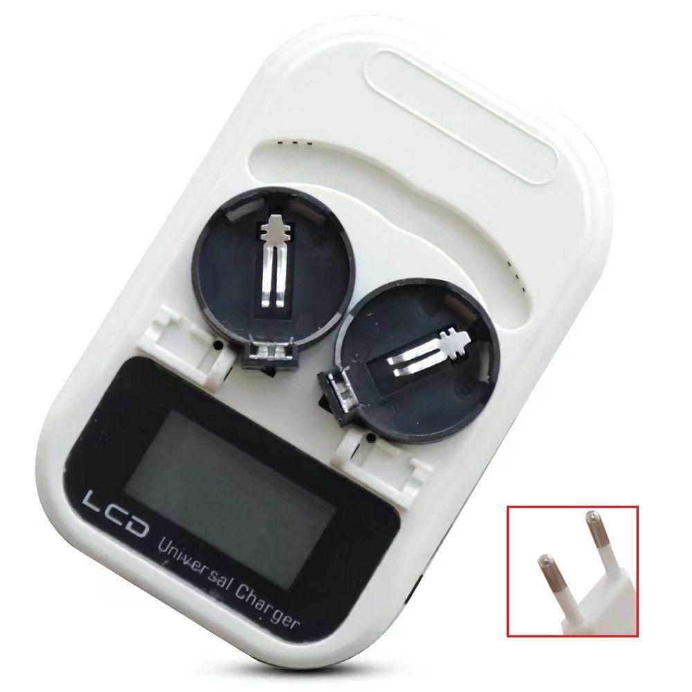 Universal with LCD Adapter Button Cell Fast Charging 2 Slot Battery Charger