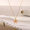 Yori Hollow Five Pointed Star Simple Necklace for Women High Quality Stainless Steel 18 K Metal Texture Choker Necklace Annivers