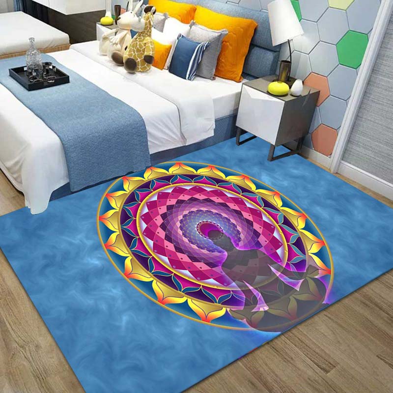 15 Sizes Indian Buddha Statue Meditation Seven Chakras Carpet for Bedroom Yoga Floor Mat Living Room Floor Decor Anti-slip Rugs
