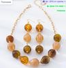 Two Color Acrylic Drop Earrings and Necklace Jewelry Set for Women