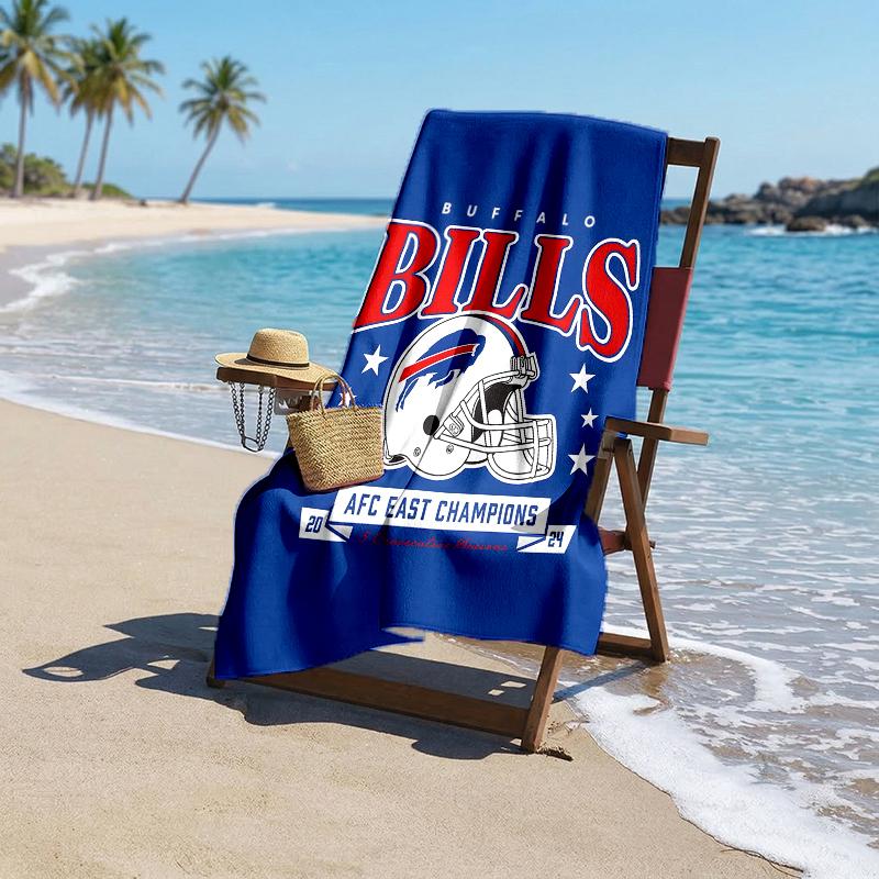 Bills Team Fashion Beach Towel: Ideal for Summer Adventures Soft, Absorbent and Quick Drying Suitable for Swimming and Bathing