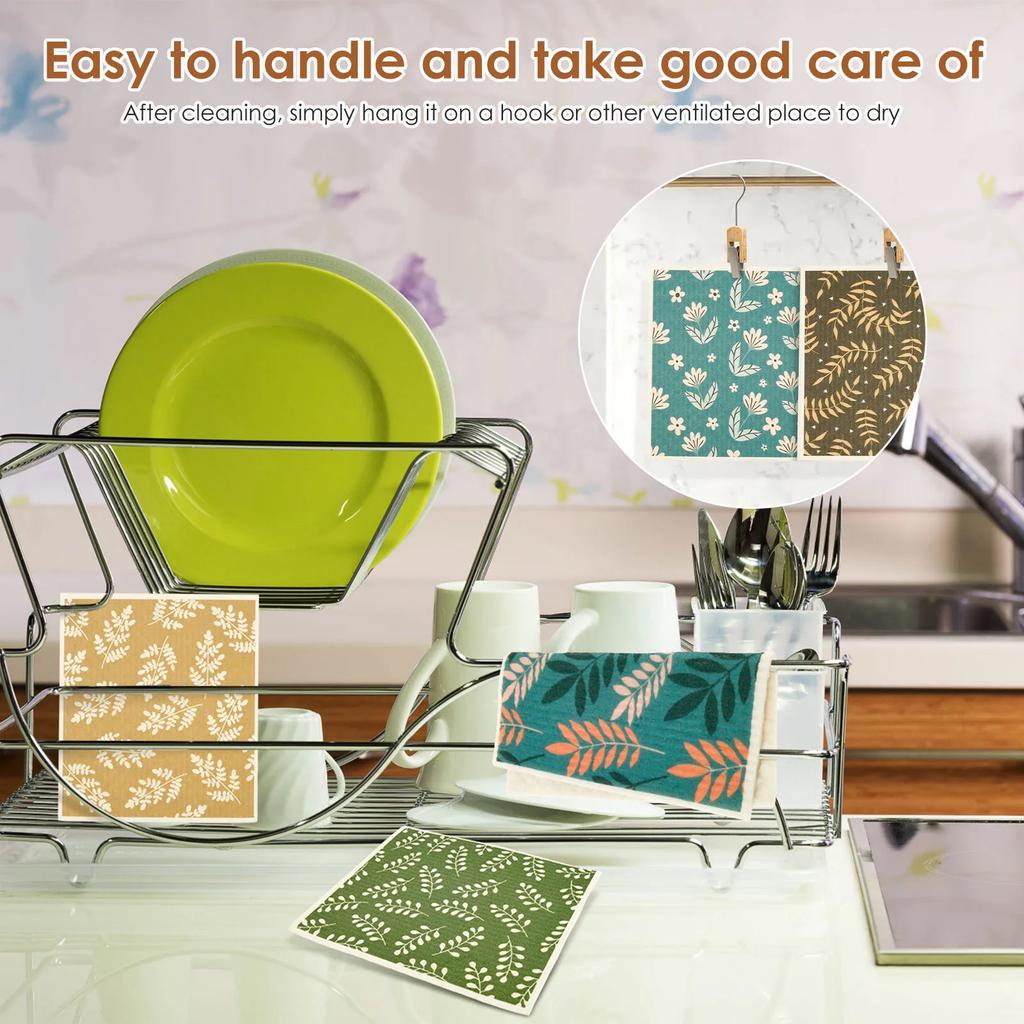 10Pcs Kitchen Dish Towels Cellulose Cotton Cleaning Cloths for Counter Sink Cookware Soft Kitchen Dish Rags Washcloths for Dish