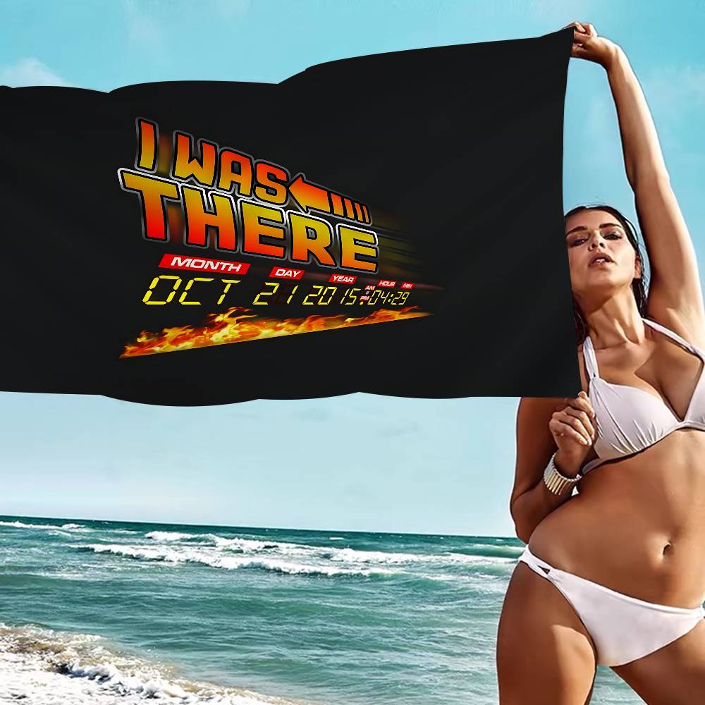Sci Fi Movie B-Back To The F-Future Bath Microfiber Soft Water Absorbing Breathable For Girl Kids Decorative Cartoon Beach Towel