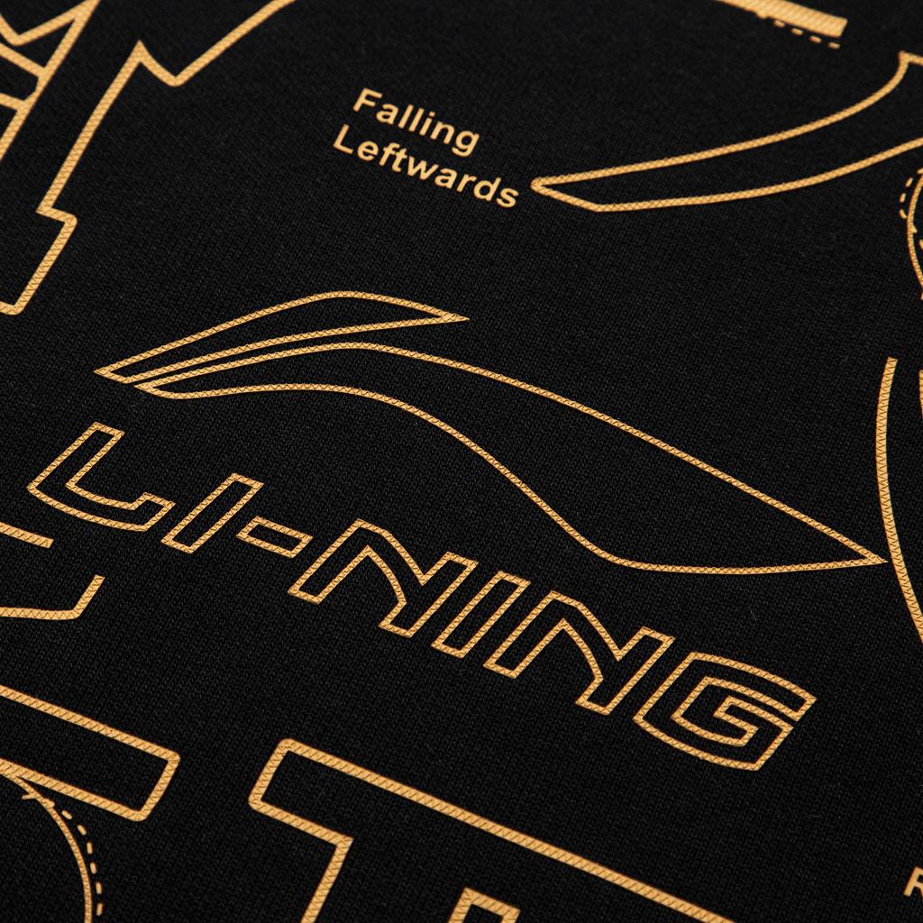 Li Ning Sports Lifestyle Series American Vintage Minimalist Letter Print Pullover Warm Casual Long Sleeve Crew Neck Sweatshirt AWDU925-5