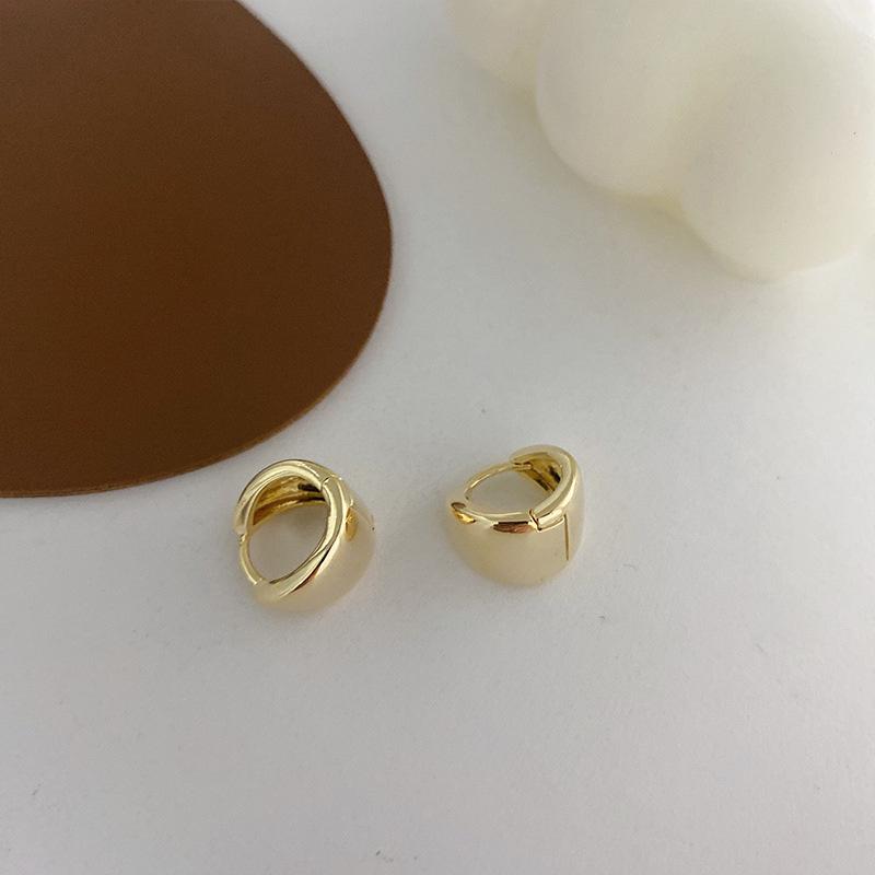 

Minimalist Personalized Geometric Bright Surface Metal Teardrop-shaped Hoop Earrings for Women Fashion Jewelry Accessories Gift золотой