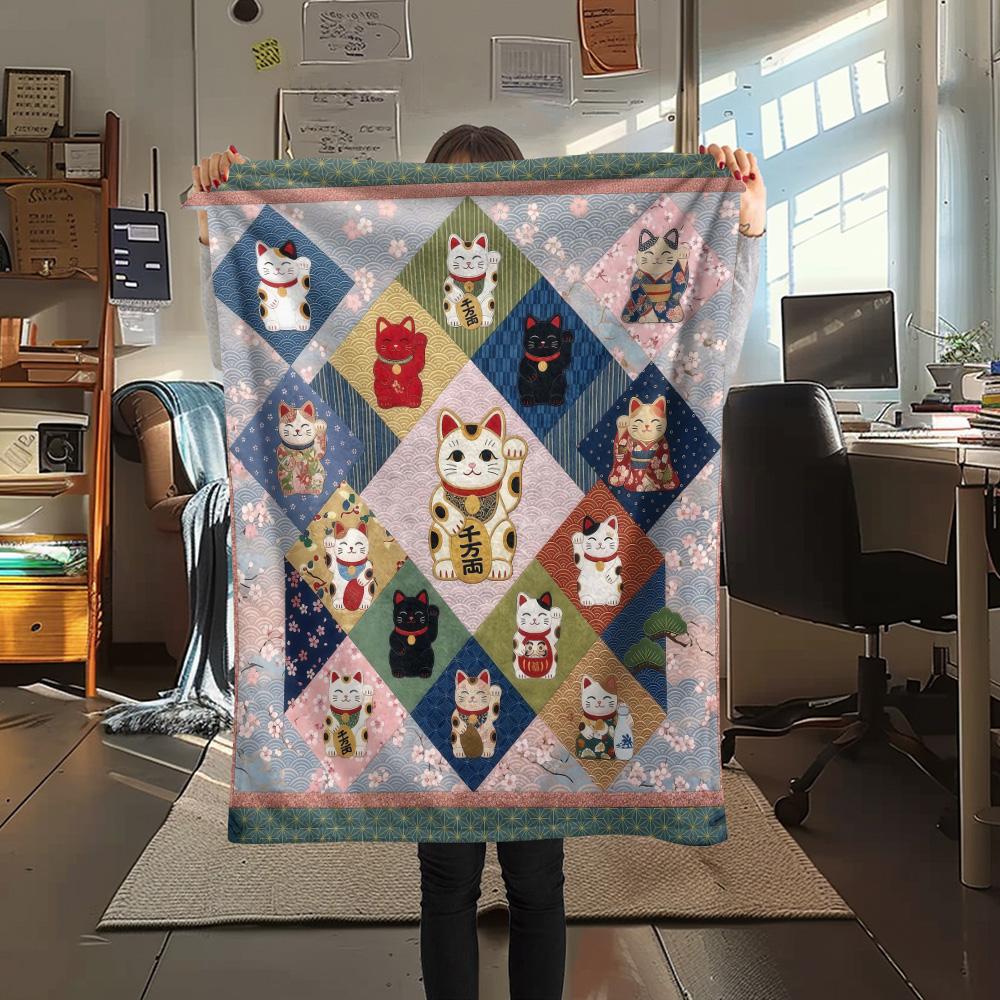 1Pc Cultural Puzzle Print Flannel Blanket High Quality Warm Comfortable Cover for All Seasons Perfect for Gifts Home Decor