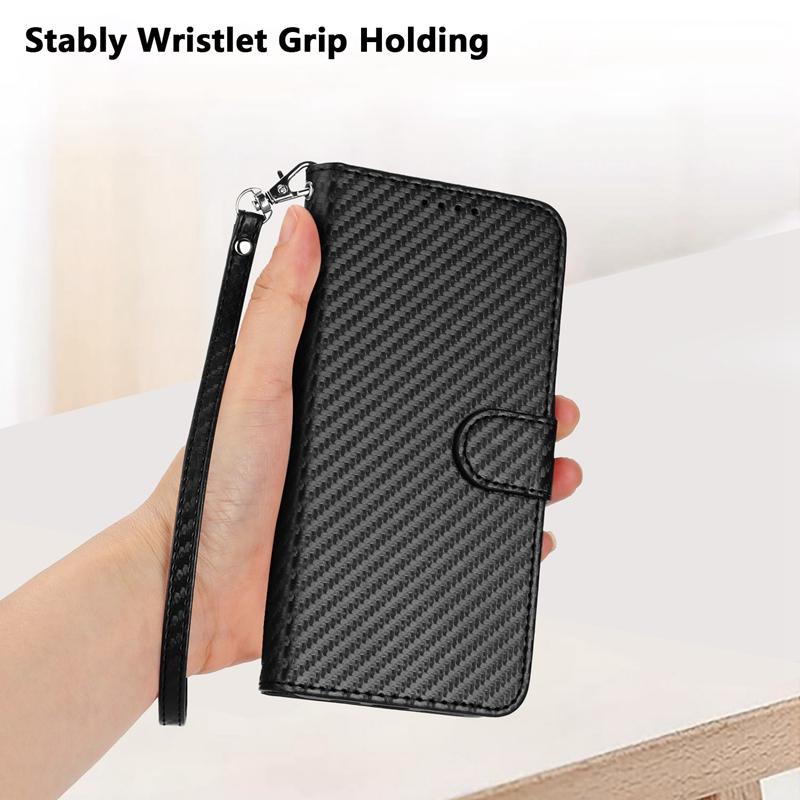 Wallet Flip Carbon Fiber Case For Samsung Galaxy S10 S9 S8 S10E Note10 Plus Note20 Ultra Note9 Note8 S7 Edge Magnetic Cover Etui