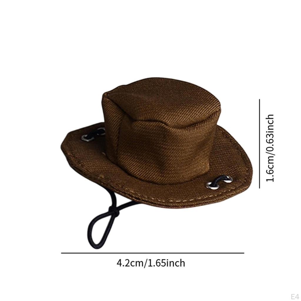 1/12 Mini Cowboy Hat Action Figure Props Model Doll Toy Western Decorative