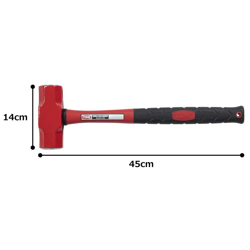 Tone 5lb BHAD-50 Double-Ended Hammer, Red/Black,