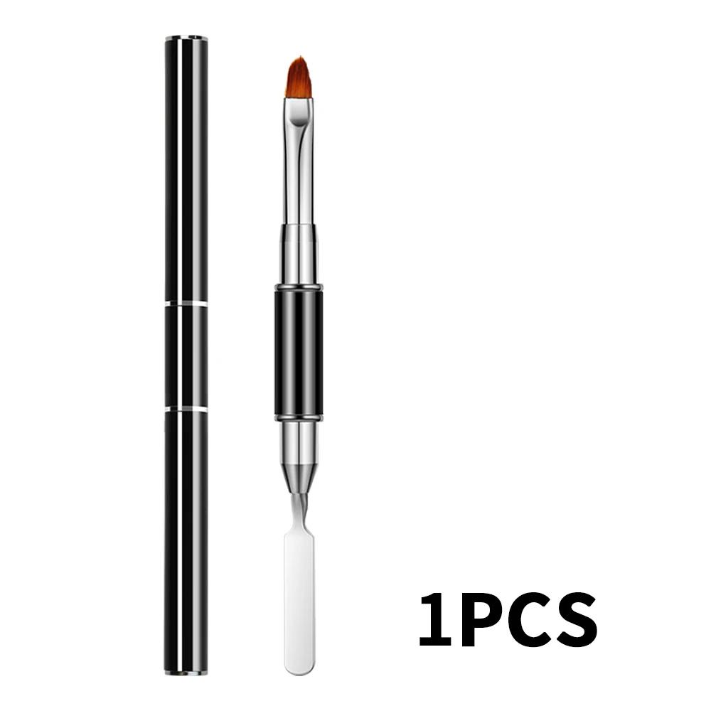 

1/2Pcs Gel Brush & Picker 2 in 1 Design Nail Brush and Spatula Gel Nail Brush Tool for Acrylic Nails Extension Gel Manicure Tool чёрный