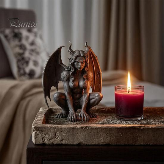 Resin Ornaments for Home Decor Gargoyle Statue, Medieval Gothic Sculpture, Artistic Horror Small Sculptures Windowsill Decorative Craft Office Living