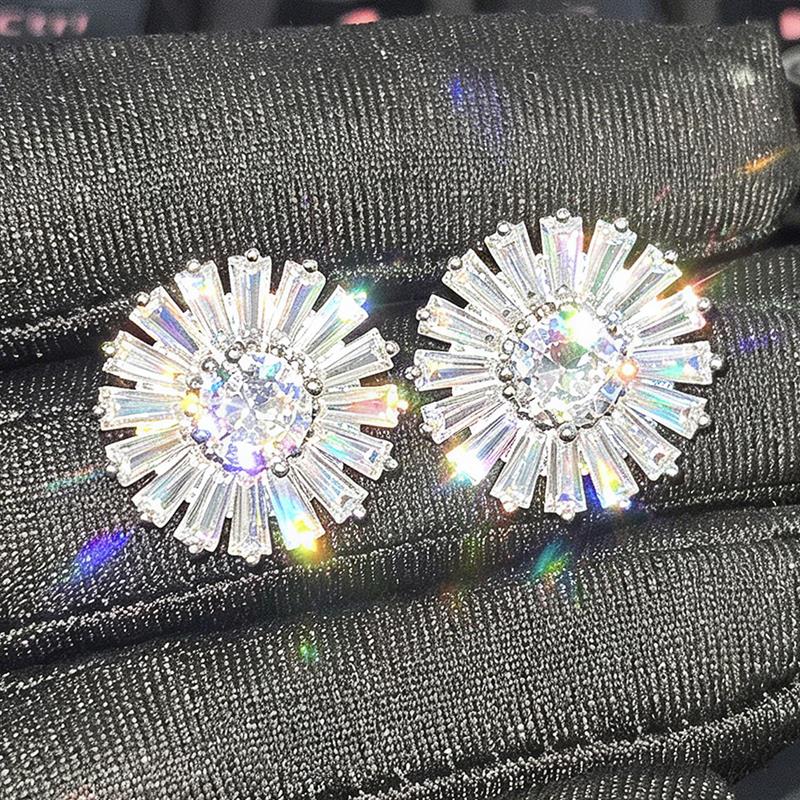 Xiaomi Huitan Floral Design Stud Earrings for Women Wedding Party Charming Accessories Full Sparkling Cubic Zirconia Trendy Jewelry
