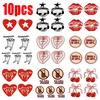 10PCS Wholesale Red Love Heart Stars Embroidery Patches Cat Cartoon/Letter Patch Iron On Patches For Clothing Hat Sew Badges DIY