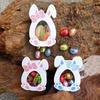 10pcs Cute Pink Blue Rabbit Ear Paper Candy Boxes Happy Easter Biscuit Chocolate Packaging Box Baby Shower Easter Party Supplies