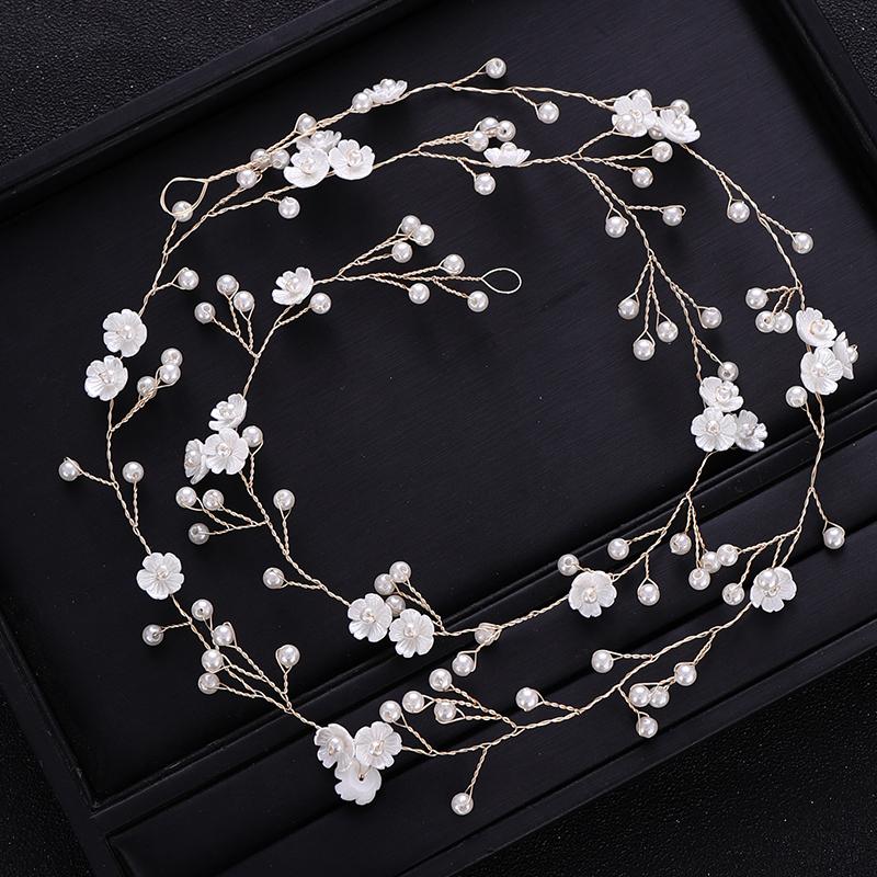 Trendy Pearl Flower Hair Band Headdress Bride Headdress Princess Hair Band Wedding Tiara Gold Headdress Bride Hair Accessories