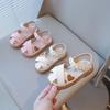 Kleinkind Mädchen Sandalen Kinder Herz Sandalen mit Perlen Perlen Zehenbedeckt Rutschfest 2025 Sommer Brandneu Mode Prinzessin Schuhe