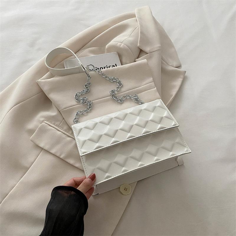 2025 Autumn New Macaron Chain Small Square Bag Niche Design Stylish and Simple Diamond Shoulder Messenger Bag