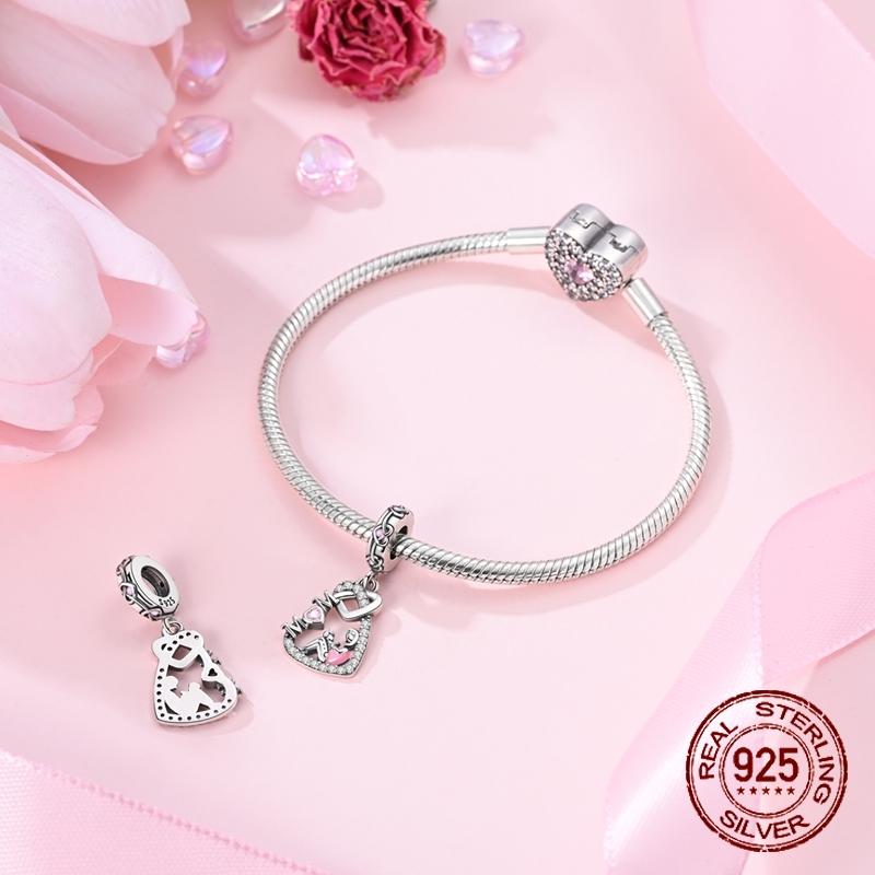 Warm Parent-Child Time Charms Copper Dangle Pendant Fit Bangle Bracelet Necklace Diy Jewelry