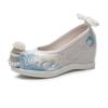 Elegant Embroidered Flower Shoes Hanfu Style Women's High-Rise Shoes Cotton Lined Slip-On Traditional Chinese Costume Footwear