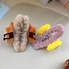 Handcrafted Plush Cartoon Toy Hair Clip Bear Toast Clip Headpiece Trendy And Cute Hair Accessory Material)
