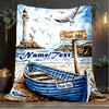 1PC Custom Name Beach Hotel Signage Scene Outdooor Flannel Blankets Throw Blanket All-Season Throw Gift Bedspread for Couch, Bed, Camping Holiday Birt