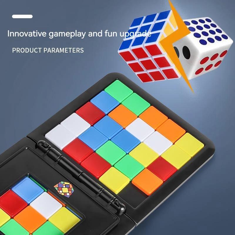 Magic Cubes Toy IQ Puzzle 3D Puzzle Race Cube Board Blocks Game Kids Adults Education Toy Parent-Child Double Speed Game