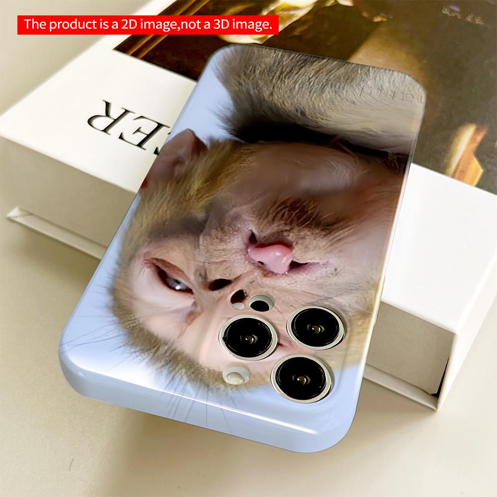 2DFlat Cute Monkey Sticking Tongue Out Phone Case All Inclusive Film Hard Phone Case, Compatible with iPhone 18 Pro Max 17 16 15 14 13 12 11