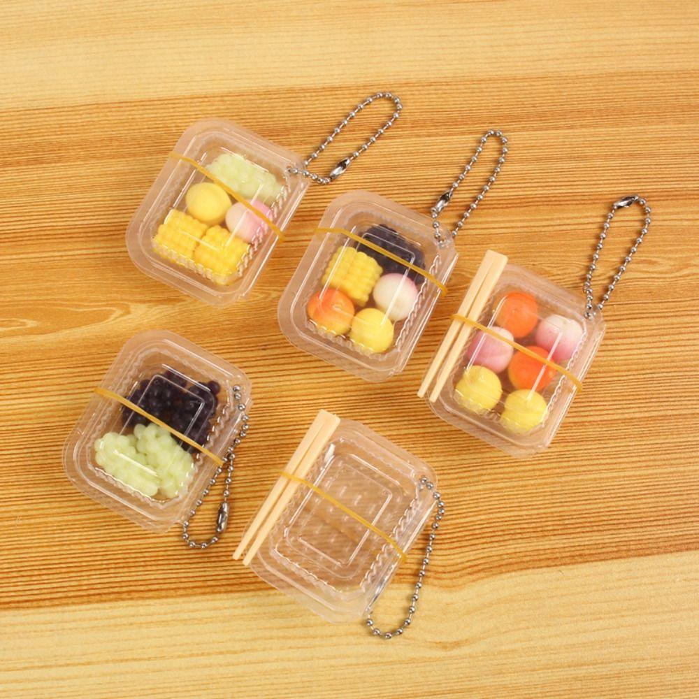 Simulation Simulation Fast Food Box Keychain Fast Food Box Model Pendant  Female Lady Girl