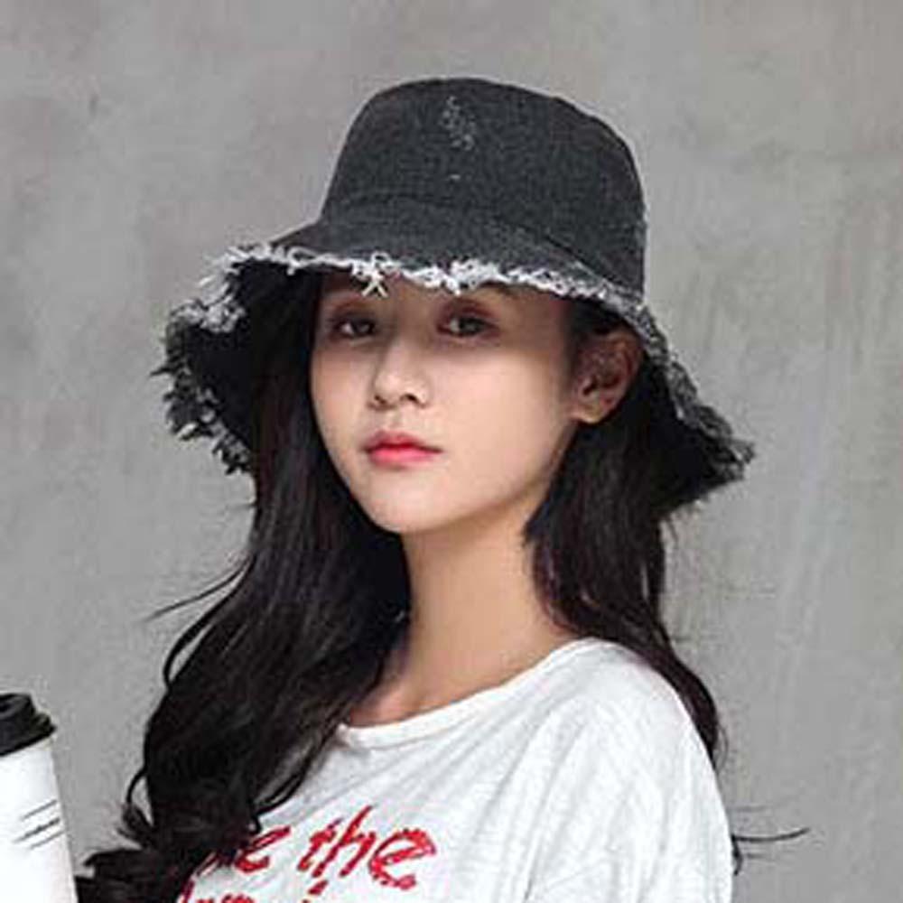 Sunshade Shabby Fisherman Hat Retro Sun Protection Basin Cap Cowgirls Denim Bucket Hats Sport
