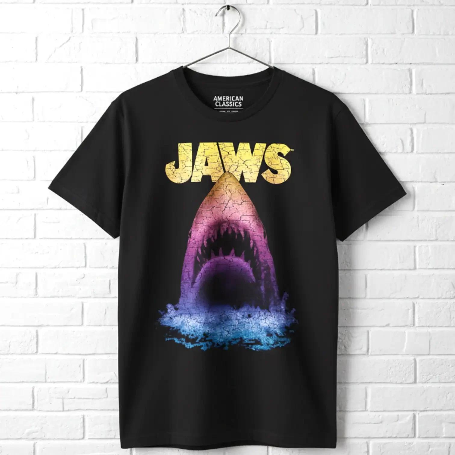 Jaws Rainbow Shark Attack Men s T Shirt XXXXL